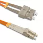 Cable de conexión de fibra óptica Qoltec SC/UPC – LC/UPC, multimodo 50/125 OM2, dúplex, 3 m
