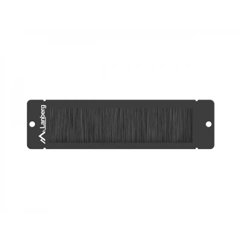Lanberg Panel de cepillo para armario rack de 10 pulgadas, negro (AK-1104-B)