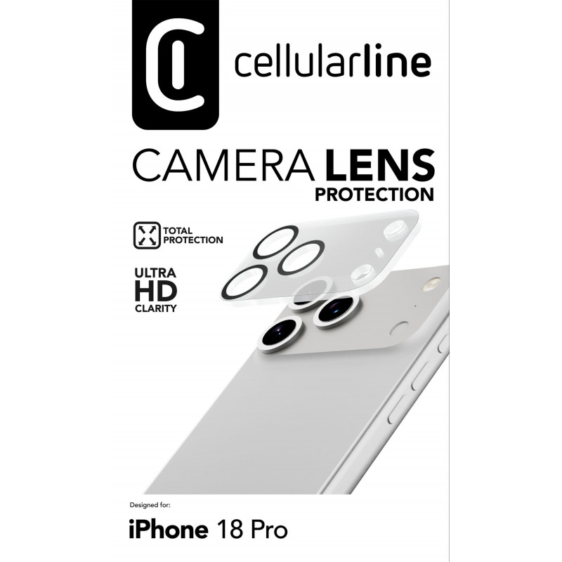 Cellularline protector de objetivo de cámara para iPhone 18 Pro, transparente
