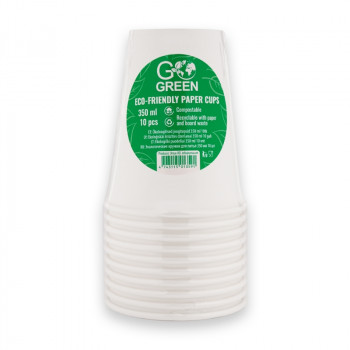 Gogreen Go Green vasos ecológicos 350 ml, 10 uds., blanco