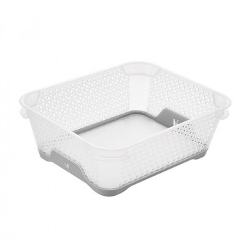 Keeeper Jonas mini cesta A6 con antideslizante, 20x16x7 cm, transparente/gris