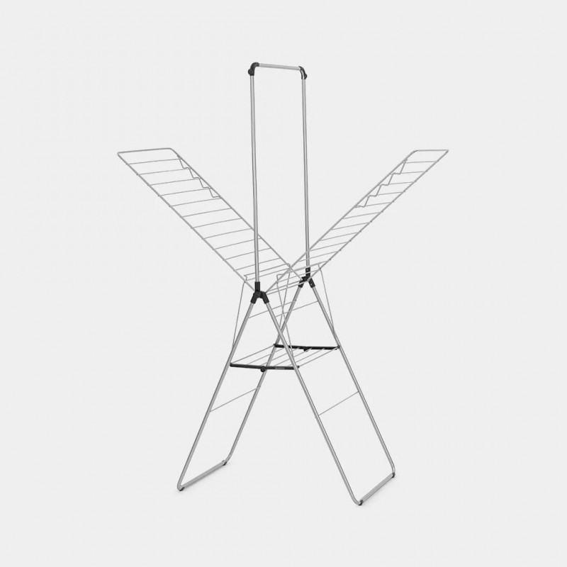 Brabantia HangOn tendedero con barra para perchas, 25 m, Metallic Grey