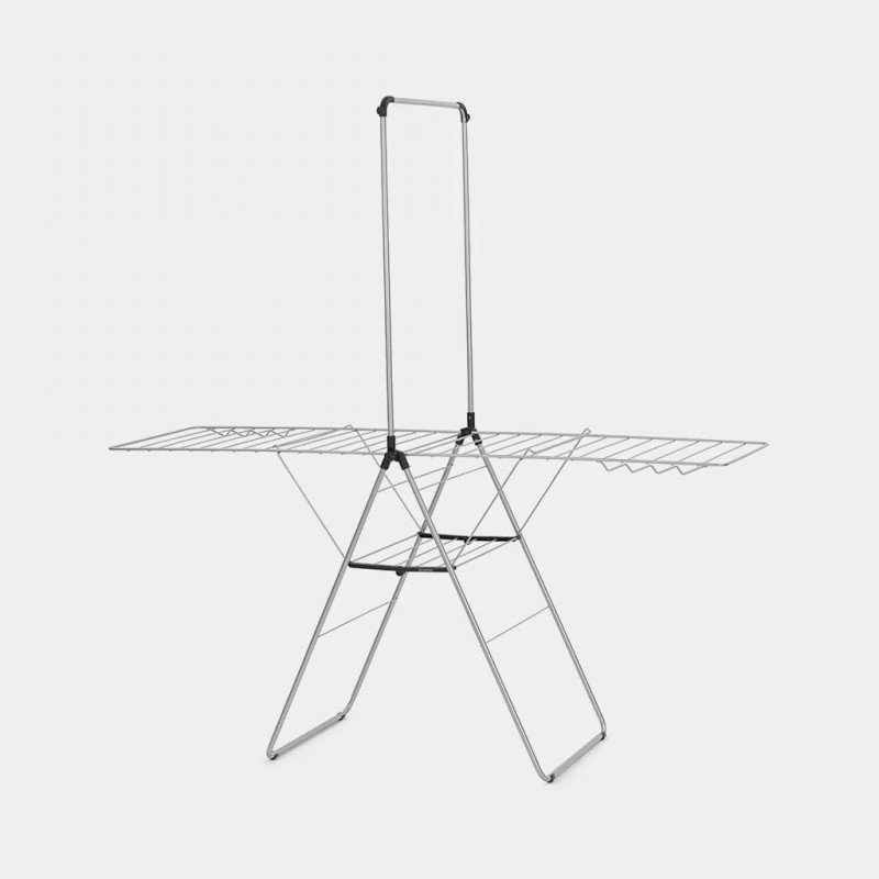 Brabantia HangOn tendedero con barra para perchas, 25 m, Metallic Grey