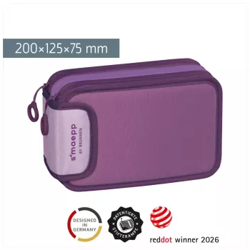 BRUNNEN Estuche escolar con contenido s'maepp Sweet Colour Code lila 34 piezas, 20,0 x 7,5 cm