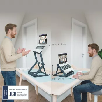 Leitz Ergo Soporte para portátil 2 en 1 sentado-de pie, negro (65890089)