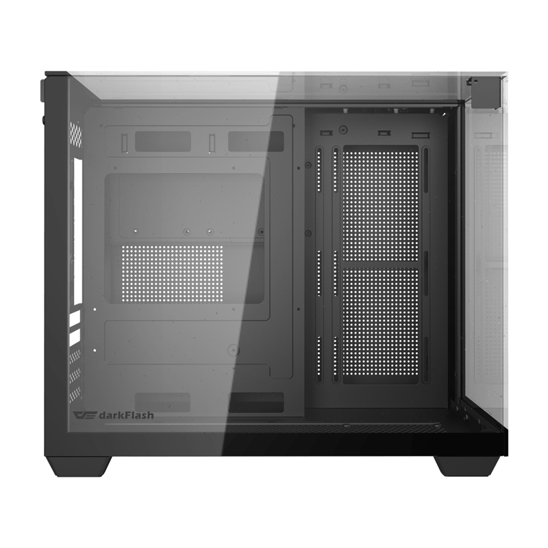 Darkflash TH285M caja de ordenador Micro-ATX con cristal templado, negra
