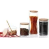 Ritzenhoff & Breker FAIA tarro de conservas, redondo, 0,6 l, cristal, cilíndrico, tapa de madera de haya con silicona, 3 piezas