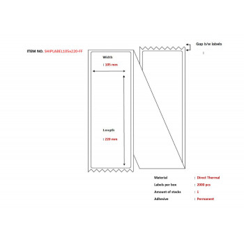 Etiquetas de envío 105 x 220 mm (SHIPLABEL105X220-FF)