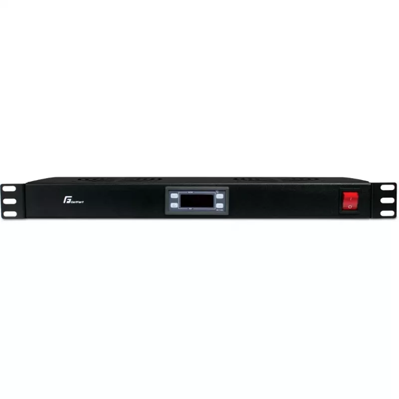 Getfort Panel de ventiladores para rack 1U con 2 ventiladores y termostato (GF-FAN2TR)