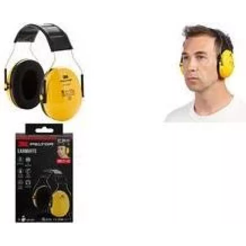 3M Peltor Optime H510AC orejeras de protección auditiva, amarillo/negro, arnés ajustable, almohadillas de espuma