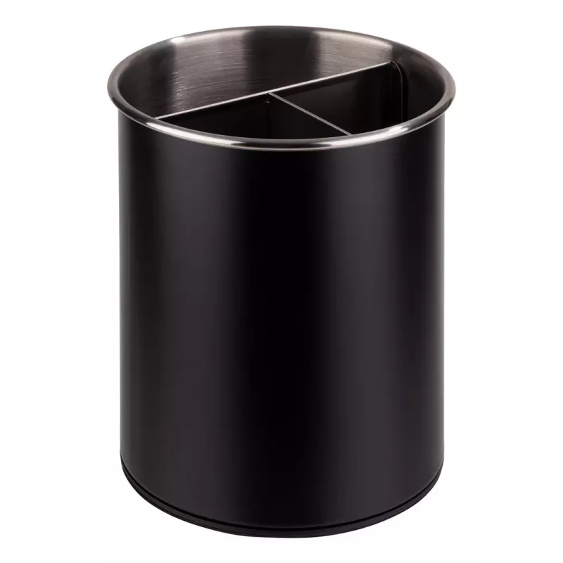 APS portacubiertos giratorio, negro, acero inoxidable, superficie interior mate