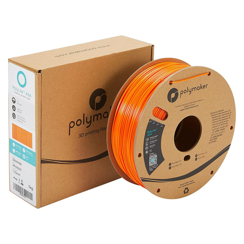 Polmask ASA 1,75 mm Naranja 1 kg Filamento para impresora 3D