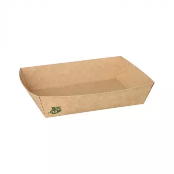 Papstar 87246 Bandeja desechable, rectangular, cartón, marrón, 80 unidades