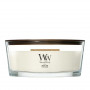 WoodWick White Teak vela Ellipse, 453,6 g