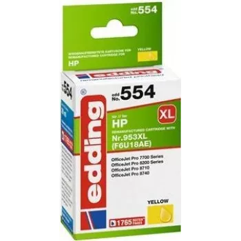 Cartucho de tinta compatible Edding EDD-554, alto rendimiento (XL), amarillo (18-554)