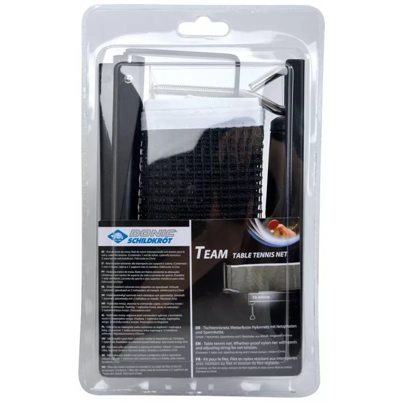 DONIC SCHILDKRÖT Red de tenis de mesa Team, set de red plegable con tejido de nailon y cuerda tensora