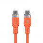 Targus HyperJuice Flex Cable de carga de silicona USB-C a USB-C, USB 2.0, 1,5 m, naranja (HJ4011OGGL)