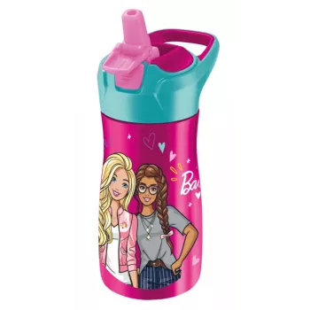 Maped PICNIK Botella Barbie, 0,43 l, cuerpo de acero inoxidable con motivo Barbie, pajita incluida