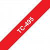 Brother TC-495 cinta de laminar, blanco sobre rojo (TC495)