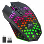 GameBox ratón gaming RGB 2,4GHz inalámbrico carcasa hueca + carga USB 1600 DPI negro