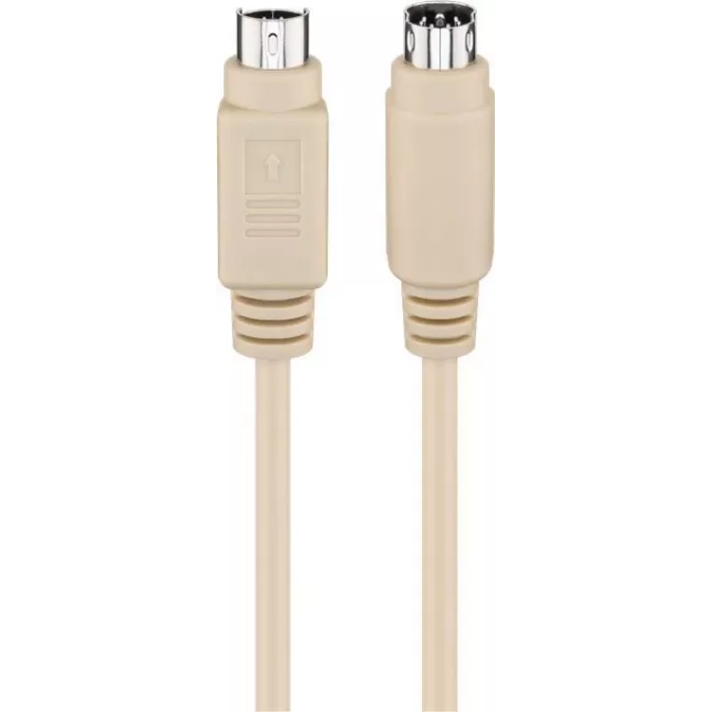 Cable de teclado y ratón PS/2 Wentronic Goobay, conector macho Mini-DIN 6 pines a macho, 5 m, gris (50557)