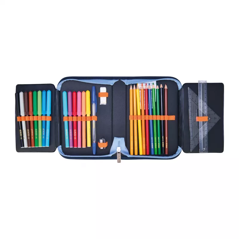 Estuche escolar herlitz Tech Mech, 31 piezas de poliéster, medidas: (an)205 x (pr)140 x (al)38 mm, 2 solapas