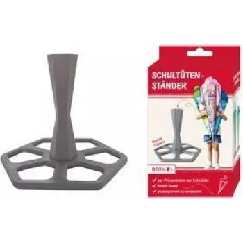 Soporte para cucurucho escolar ROTH, de plástico, gris para cucuruchos individuales 700 y 850 mm, 3 piezas