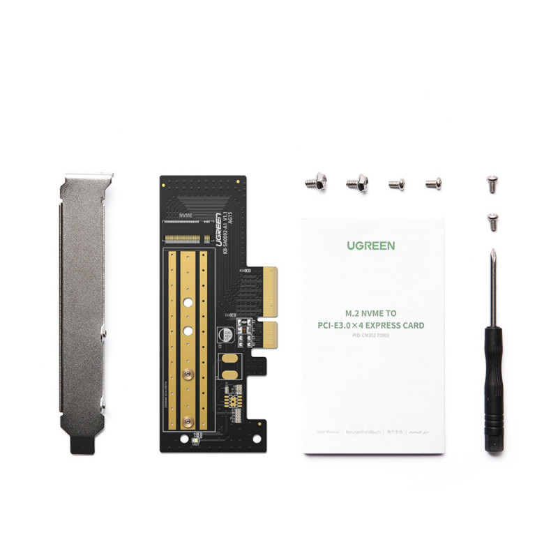 Tarjeta adaptadora UGREEN CM302 M.2 NVMe SSD a PCIe 3.0 x4 (CM302-70503)