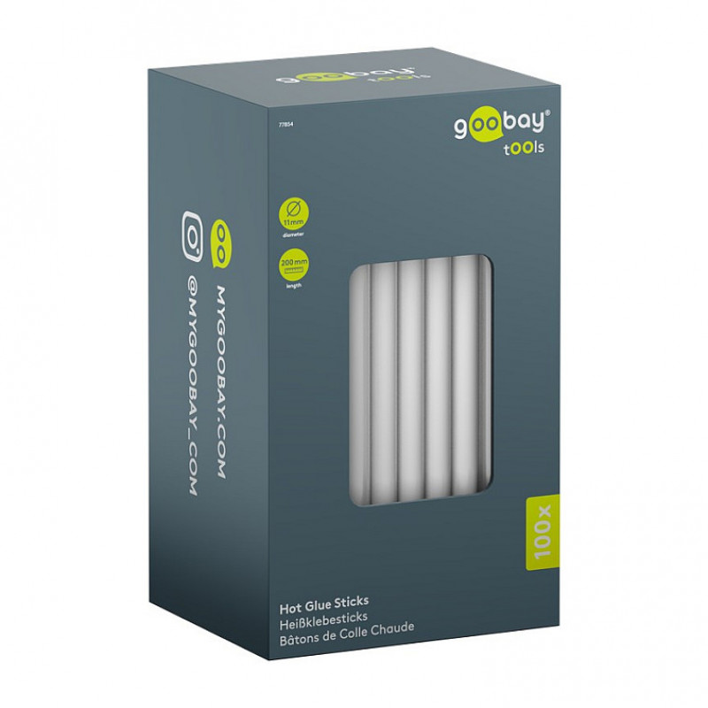 Goobay barras de pegamento termofusible transparentes, 100 uds. (77854)