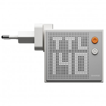 SHARGE Pixel 140 cargador GaN, 140W, 3x USB-C, pantalla Dot-Matrix - blanco