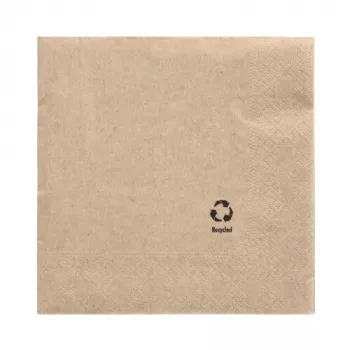 PAPSTAR servilletas, 330 x 330 mm, 3 capas, natural, plegado 1/4, tissue reciclado, impreso en color