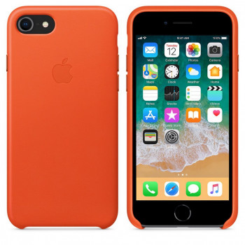 Apple iPhone 7/8/SE (2020)/SE (2022) Funda de piel, Bright Orange