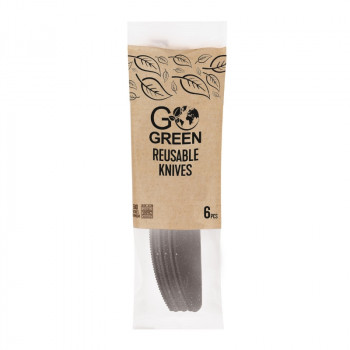 Gogreen Go Green Cuchillos reutilizables, 6 uds., negro