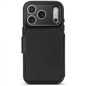 Decoded Leather Detachable Wallet Funda de piel para iPhone 18 Pro Max / 17 Pro Max, MagSafe, negro