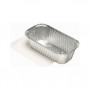 STARPAK Bandejas de aluminio con tapa, 1500 ml, plata