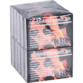 Flamax cerillas 38 uds. por caja, 10 cajas incl.