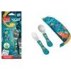 Maped PICNIK set de cubiertos JUNGLE FEVER 3 piezas turquesa con estuche acero inoxidable ABS