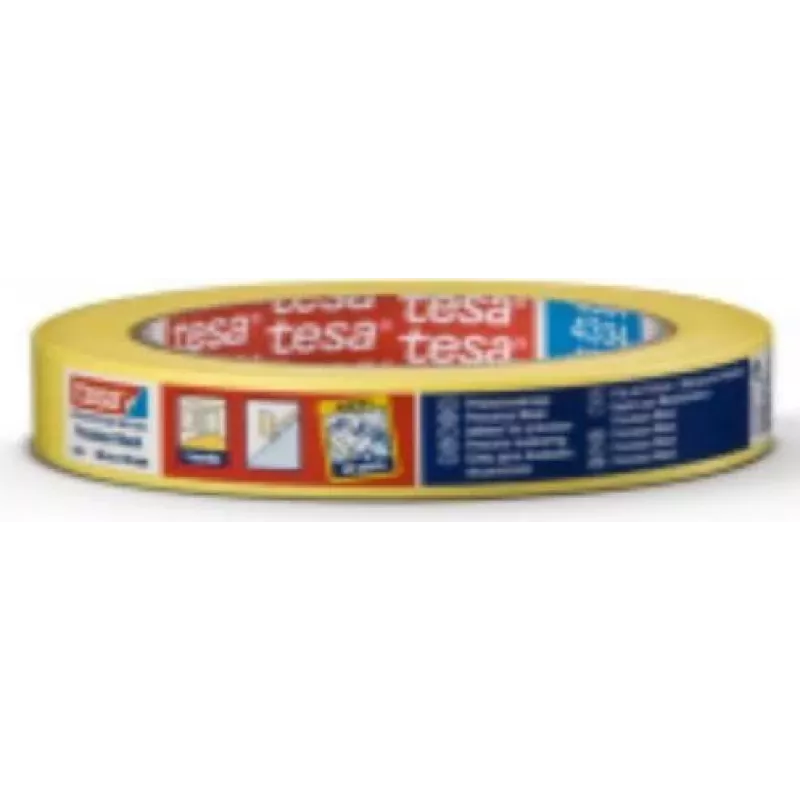TESA 4334 cinta de enmascarar, 19 mm x 50 m, amarillo