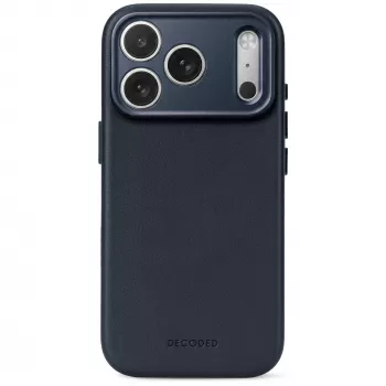 Decoded Leather Backcover – Funda de piel para iPhone 18 Pro / 17 Pro, compatible con MagSafe (medianoche)