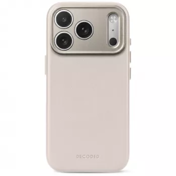 Decoded Leather Backcover – Funda de piel para iPhone 18 Pro / 17 Pro, compatible con MagSafe (taupe)