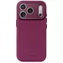 Decoded Leather Backcover - Funda de piel para iPhone 18 Pro / 17 Pro, compatible con MagSafe (berenjena)