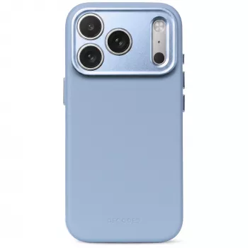Decoded Leather Backcover – Funda de piel para iPhone 18 Pro / 17 Pro, compatible con MagSafe (Sky Blue)