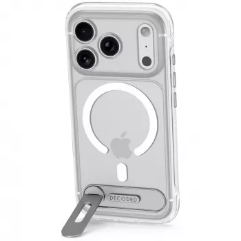 Decoded AntiMicrobial Hybrid Stand Backcover – funda con soporte para iPhone 18 Pro Max / 17 Pro Max, compatible con MagSafe (frosted white)
