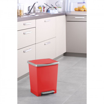 Tatay Millenium cubo de basura con pedal, 23 l, rojo