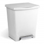 Tatay Millenium cubo de basura con pedal, 23 l, blanco