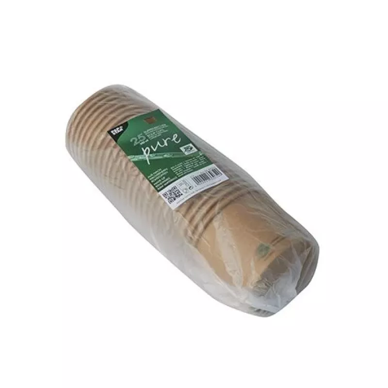Vasos de sopa PAPSTAR pure, redondos, 350 ml, marrón, cartón de fibra virgen sin blanquear con recubrimiento bio