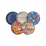 STARPAK platos desechables con diseño navideño, azul/plata/rojo/oro, Ø 23 cm, 25 uds.