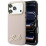Karl Lagerfeld funda para móvil con superficie grabada y logo de resina, MagSafe, para iPhone 18 Pro / 17 Pro, rosa