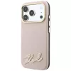 Karl Lagerfeld funda para móvil con superficie grabada y logo de resina, MagSafe, para iPhone 18 Pro / 17 Pro, rosa