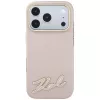Karl Lagerfeld funda para móvil con superficie grabada y logo de resina, MagSafe, para iPhone 18 Pro / 17 Pro, rosa